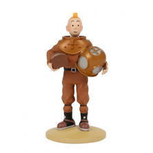Figura resina de Tintín con traje de buzo