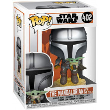 Figura Funko Pop - Star Wars: El Mandaloriano 402 - Mandaloriano con Baby Yoda (the child)