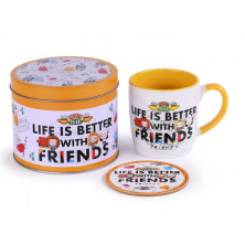 Conjunto de taza y posavasos - Friends - Life is better with friends