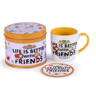 Conjunto de taza y posavasos - Friends - Life is better with friends