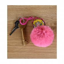 Llavero pompón - Super Mario - Princesa Peach