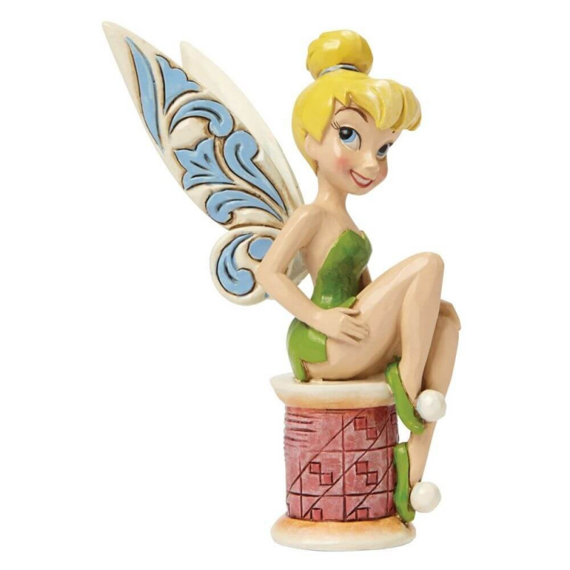 Figura Disney - Campanilla sentada sobre bobina de hilo - Disney Traditions